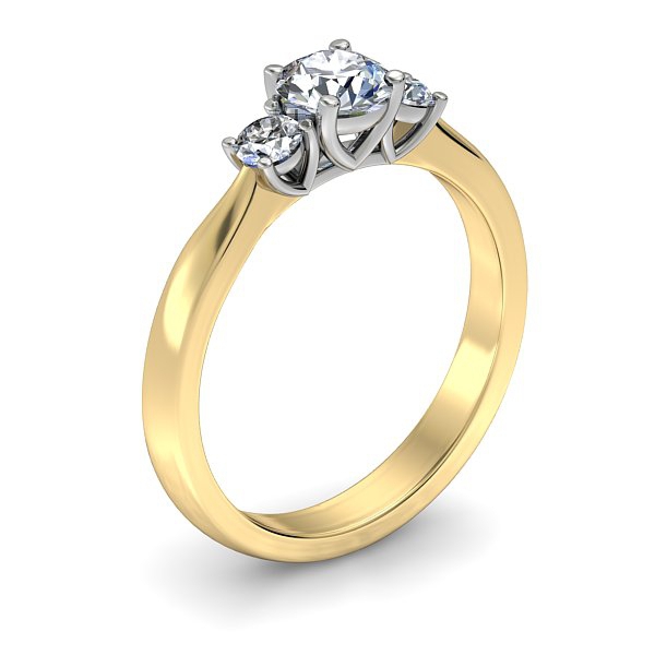 AHBREWER 2 Round Brilliant Diamond Ring in 18kt Yellow Gold AU - Main View